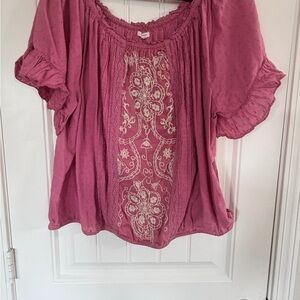 Maurices Pink Boho Top